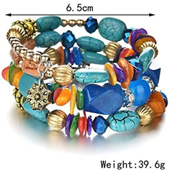 Boho Beaded Multilayered Adjustable Bracelet - Picture 4 of 5